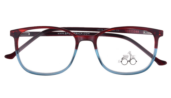 Maroon and Transparent Full Rim Square