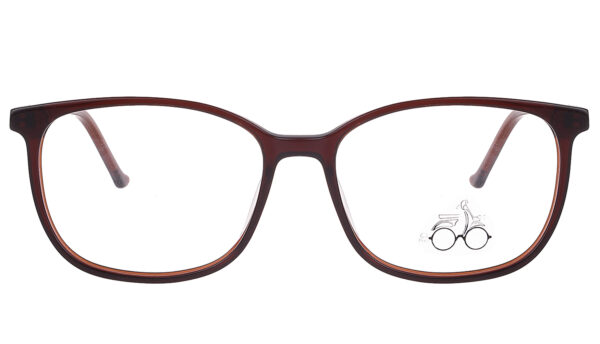 Coffee Color Full Rim Rectangle Eyeglasses CRR144 - Image 2