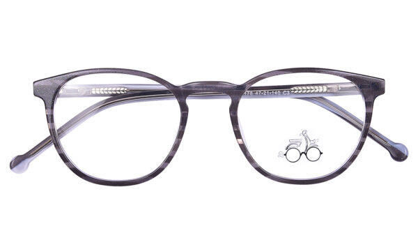 Gray Black Full Rim Round Eyeglasses 141 CRR3