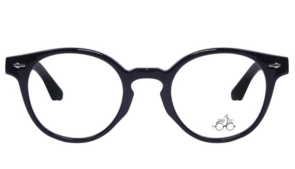 Black Full Rim Round Eyeglasses 144 C3 - Image 3