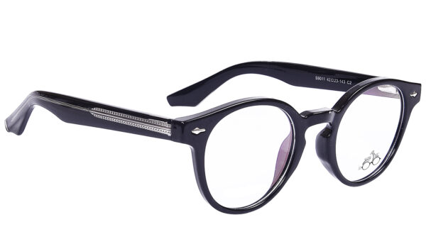 Black Full Rim Round Eyeglasses 144 C3 - Image 2