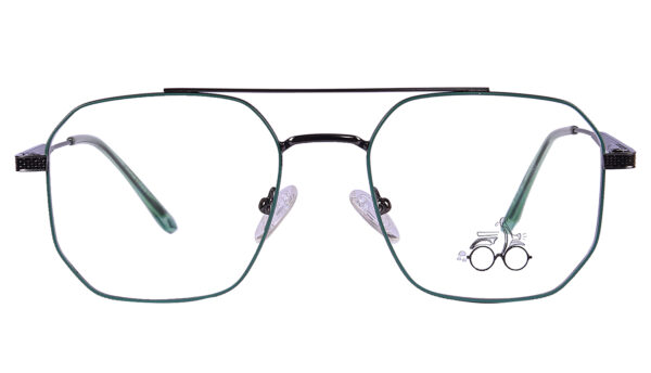 Light Green Steel Full Rim Square Eyeglasses - Image 3