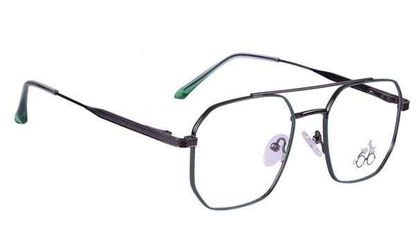 Light Green Steel Full Rim Square Eyeglasses - Image 2