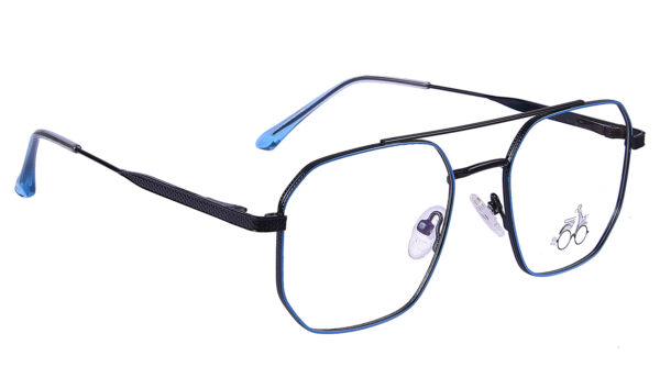 Sky Blue Steel Full Rim Square Eyeglasses - Image 2