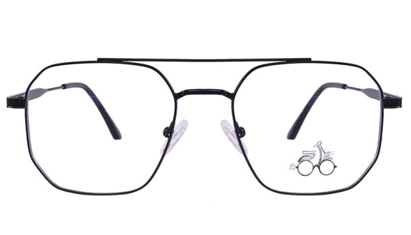 Black Steel Full Rim Square Eyeglasses