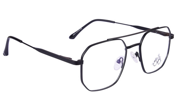 Black Steel Full Rim Square Eyeglasses - Image 2