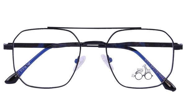 Black Steel Full Rim Square Eyeglasses - Image 3