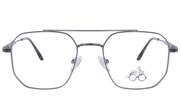 Silver Steel Full Rim Square Eyeglasses - Image 3