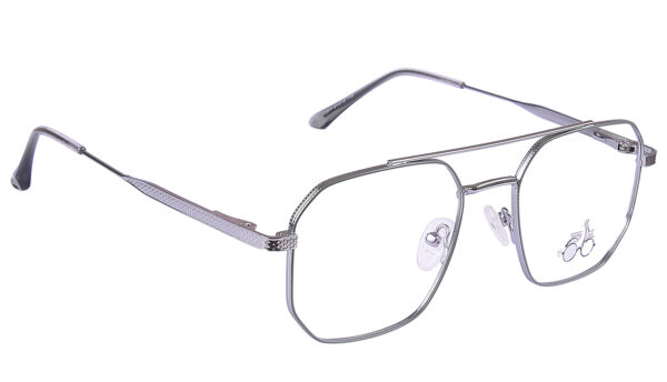 Silver Steel Full Rim Square Eyeglasses - Image 2