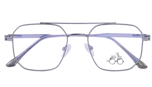 Silver Steel Full Rim Square Eyeglasses