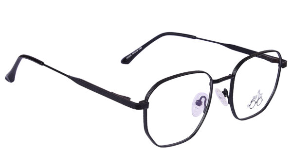 Black Steel Full Rim Round Eyeglasses - Image 3