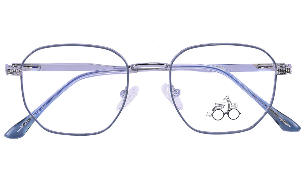 Silver Steel Full Rim Round Eyeglasses