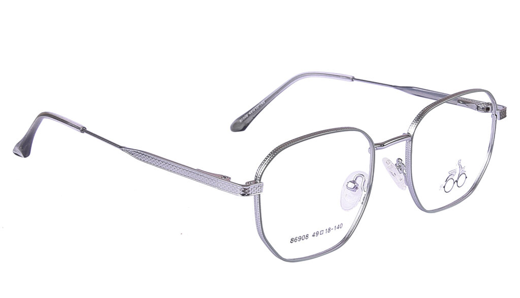 Silver Steel Full Rim Round Eyeglasses