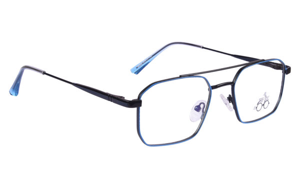 Black Sky Blue Steel Full Rim Rectangle Eyeglasses