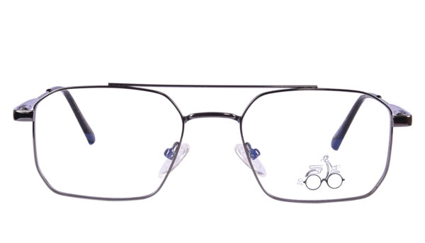 Black Steel Full Rim Rectangle Eyeglasses - Image 3