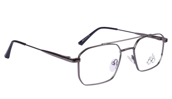 Black Steel Full Rim Rectangle Eyeglasses - Image 2