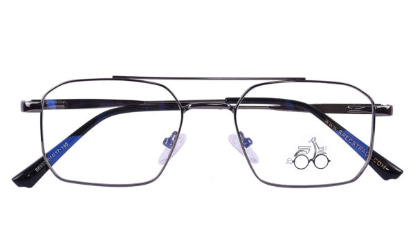 Black Steel Full Rim Rectangle Eyeglasses