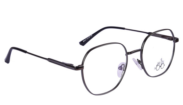 Black Steel Full Rim Geometric Eyeglasses - Image 3